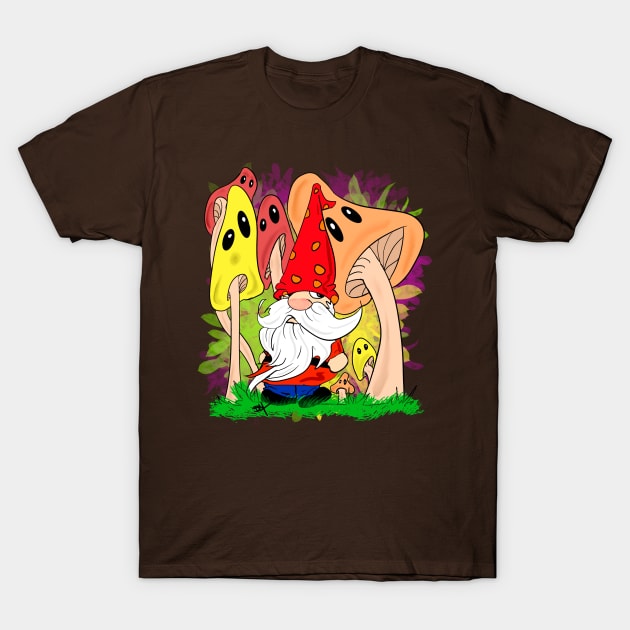 Gnomes n Mushrooms T-Shirt by BmacArtistry